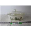 Image 1 : Vintage Glasbake Primrose Dream Green Casserole w/ Lid