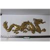 Image 1 : Brass Dragon Wall Decoration (Metal Bracket 11 - 1/4 x 29 - 1/2")