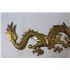 Image 3 : Brass Dragon Wall Decoration (Metal Bracket 11 - 1/4 x 29 - 1/2")