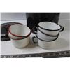 Image 2 : (5) Enamel Mugs + Granite Ware Pot w/ Insert