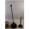 Image 2 : (2) Plungers + Mop Bucket + Vogue Cigarette Tobacco Tin Can