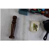 Image 3 : Miniature Assortment - (2) Cast Iron Pans, Gift Bag, Basket, Misc.
