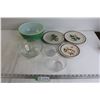 Image 1 : (3) Plates, (4) Bowls (Green Bowl is Pyrex)
