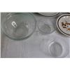 Image 3 : (3) Plates, (4) Bowls (Green Bowl is Pyrex)