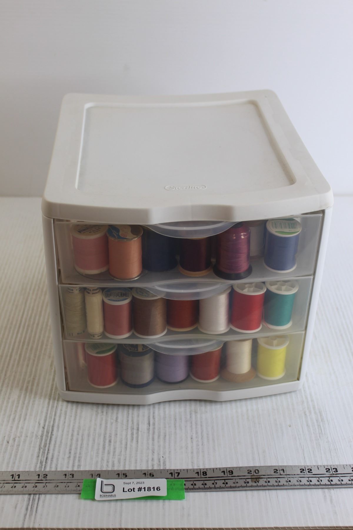Assorted Thread in Storage Container with Drawers