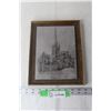 Image 1 : Framed Metal Art of Norwich Cathedral - 8 1/2" x 10 1/2"