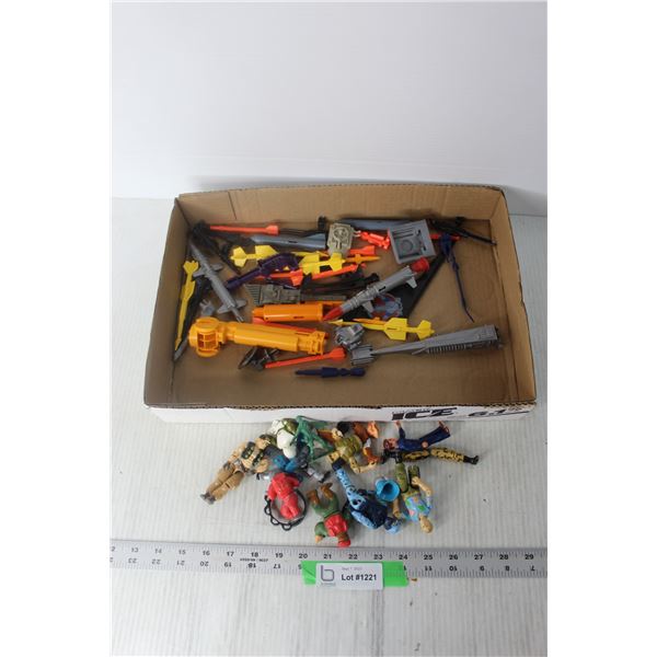 Assorted Toy Parts and Action Figures