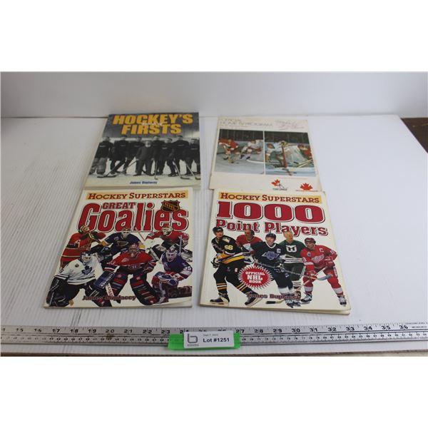 (4) Hockey Books - Hockey's Book of Firsts, Official Home TV Program, NHL Hockey Superstars: Great G