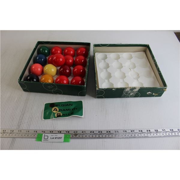 Belgian Aramith Snooker Balls in Box