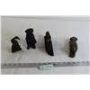 Image 1 : (4) Decorative Animal Figurines - Black Lab Dog, Lion Pencil Holder, Lion, Duck