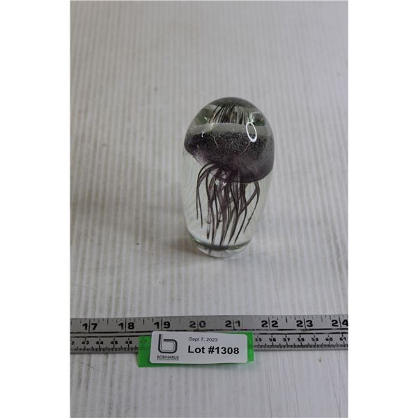 Jellyfish Art Glass Paperweight