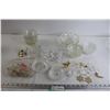 Image 1 : Crystal Light Fixture Parts Assortment, Angel Figurines - Some with Broken Off Wings, Misc.
