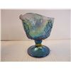 Image 2 : Vintage Carnival Glass Blue Iridescent Cream and Sugar Set
