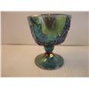 Image 3 : Vintage Carnival Glass Blue Iridescent Cream and Sugar Set