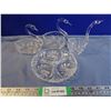 Image 1 : (3) Crystal Swan Candy Dishes and (1) 3 Part Candy Dish