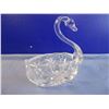 Image 4 : (3) Crystal Swan Candy Dishes and (1) 3 Part Candy Dish