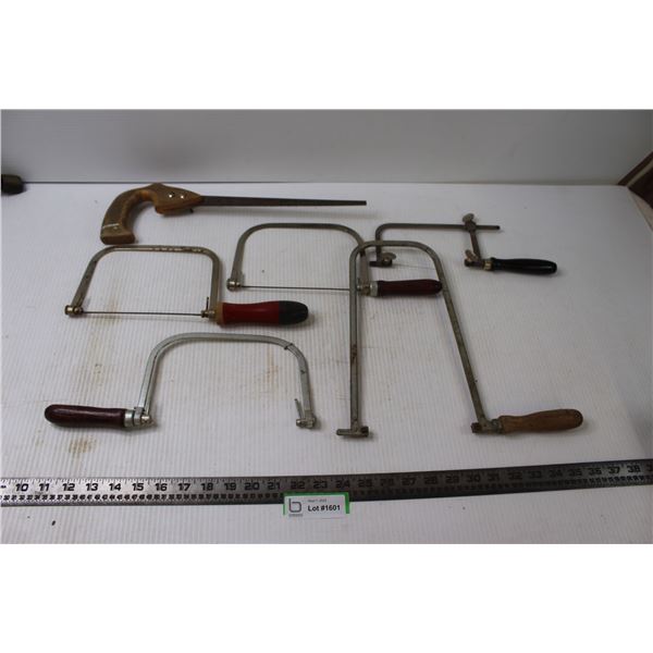 (6) Assorted Coping Saws and Key Hole Saw