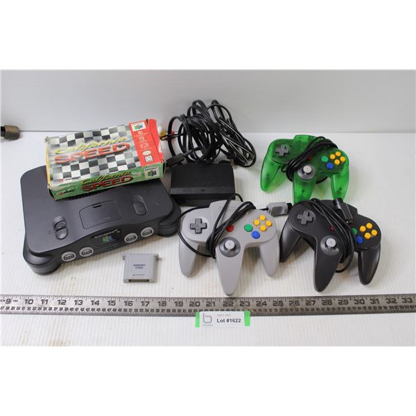 Nintendo64 Game Controllers, Control Deck and California Speed N64 Game Cartridge