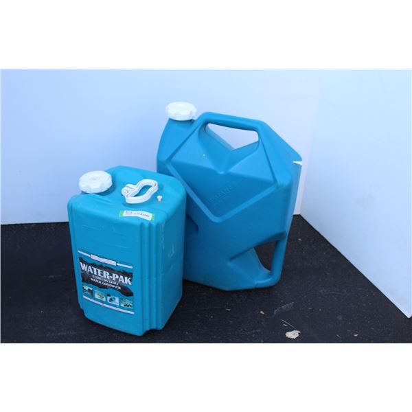 **(2) Blue Plastic Water Jugs