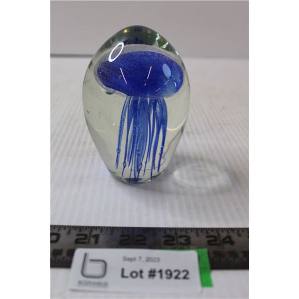 Jellyfish Art Glass Paperweight