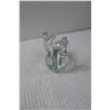 Image 2 : (2) Decorative Clear Glass Art Pieces and Bag of Shower Curtain Hooks