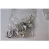 Image 4 : (2) Decorative Clear Glass Art Pieces and Bag of Shower Curtain Hooks