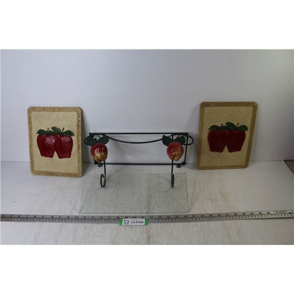 Apple Decor - Wire & Glass Shelf