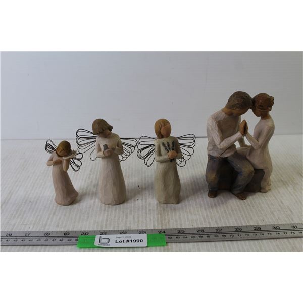 (4) Figurines Willow Tree Angel of Healing, Remembrance, Thinking of You and Around You