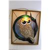 Image 2 : Large Stained Glass Vintage Light Up Owl - 19" x 23 1/2"