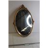 Image 1 : Antique Gold Metal Frame Oval Wall Mirror - 15 1/2" x 22 1/2"