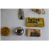 Image 3 : (9) Spools of Thread, Vintage Satina Ironing Aid Box with Contents, Misc.