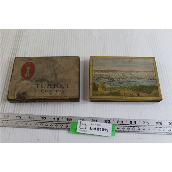 (2) Cigarette Tins - Turret, Old Montreal