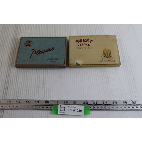 (2) Cigarette Tins - Player's Navy Cut, Sweet Caporal
