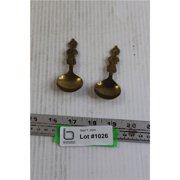 (2x Bid Price) Brass Nabob Spoons