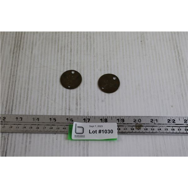 (2) Brass Tags