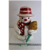Image 1 : "Sewed" Ceramic Christmas Snowman Figurine
