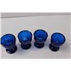 Image 4 : (4) Blue Glasses and Salt and Pepper Shakers