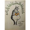 Dr. Seuss hand drawn and signed sketch