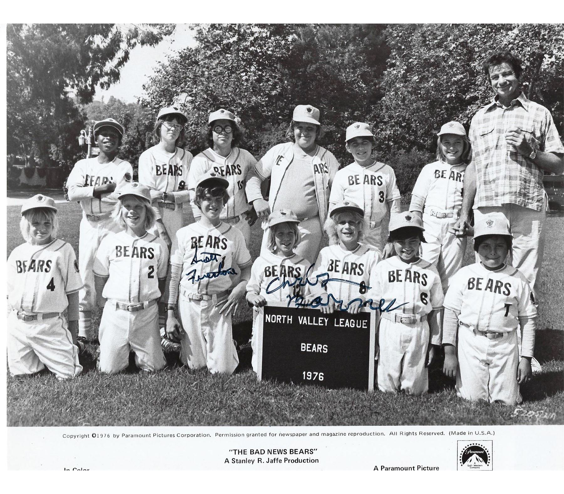 The Bad News Bears Chris Barnes signed movie photo