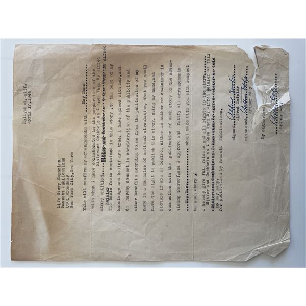 Alfred Zeisler and signed document