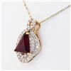 Image 3 : 2.25 ctw Rubellite Tourmaline and 0.69 ctw Diamond 14K Yellow Gold Pendant/Neckl