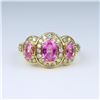 Image 1 : Captivating Vivid Pink Sapphire and Diamond Ring