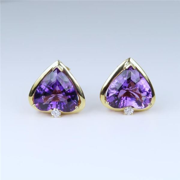 Amazing Amethyst and Diamond Earrings
