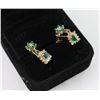Image 3 : Pair Of Diamond & Emerald Earrings