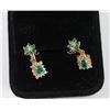 Image 4 : Pair Of Diamond & Emerald Earrings