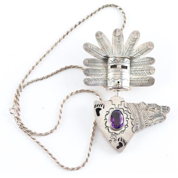 Hopi Sterling Drop Pendant