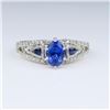 Image 1 : Radiant Blue Ceylon Sapphire and Diamond Ring
