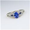 Image 2 : Radiant Blue Ceylon Sapphire and Diamond Ring