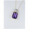 Image 2 : Wonderful Radiant cut Amethyst and Diamond Pendant