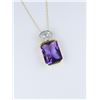 Image 3 : Wonderful Radiant cut Amethyst and Diamond Pendant